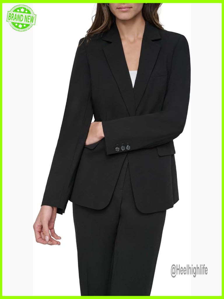 Single Button Blazer Jacket Long Sleeve Collared Size 8 Dry Clean Only